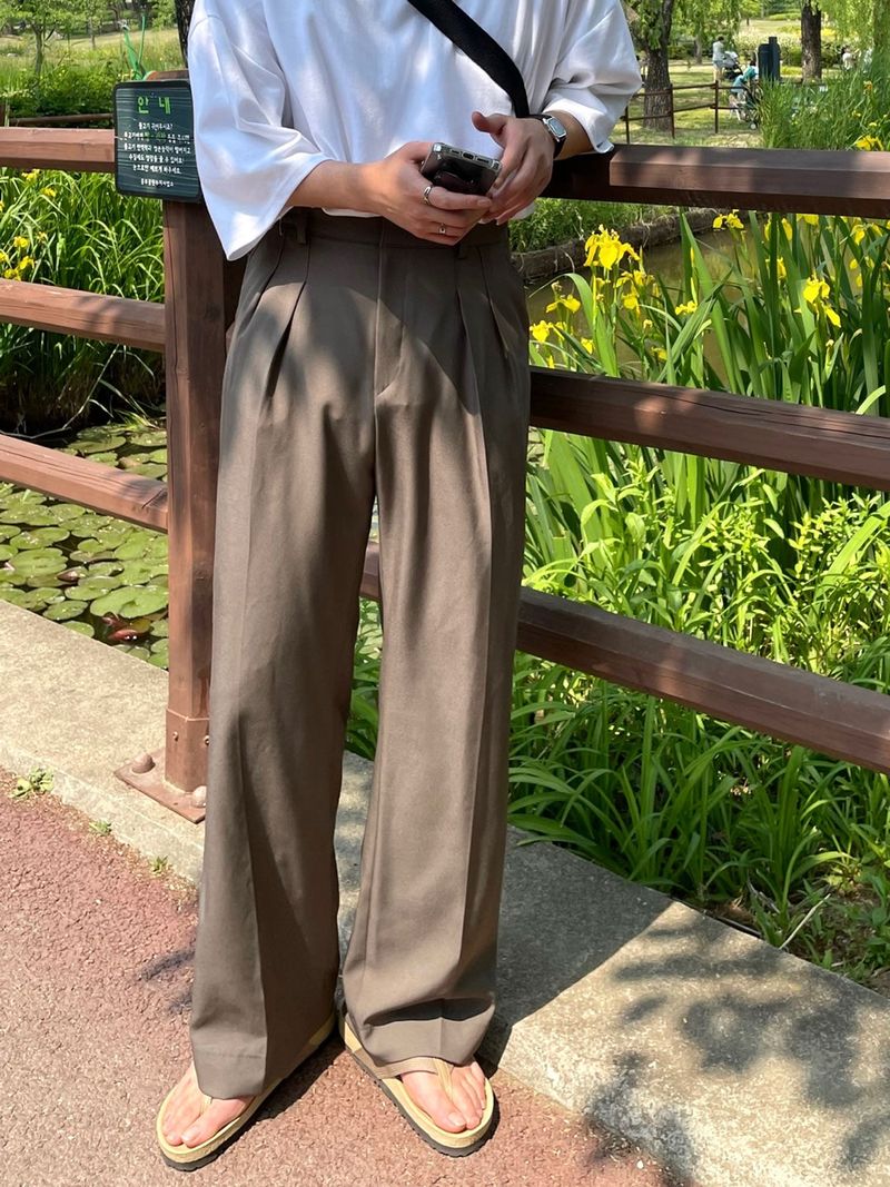  MINE MINMAL TWO TUCK WIDE SLACKS(3COLOR)