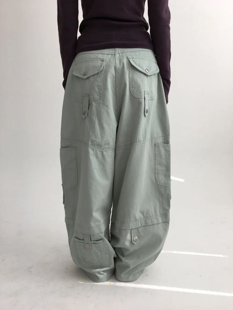 Denp Button Cargo Wide Pants (3color)