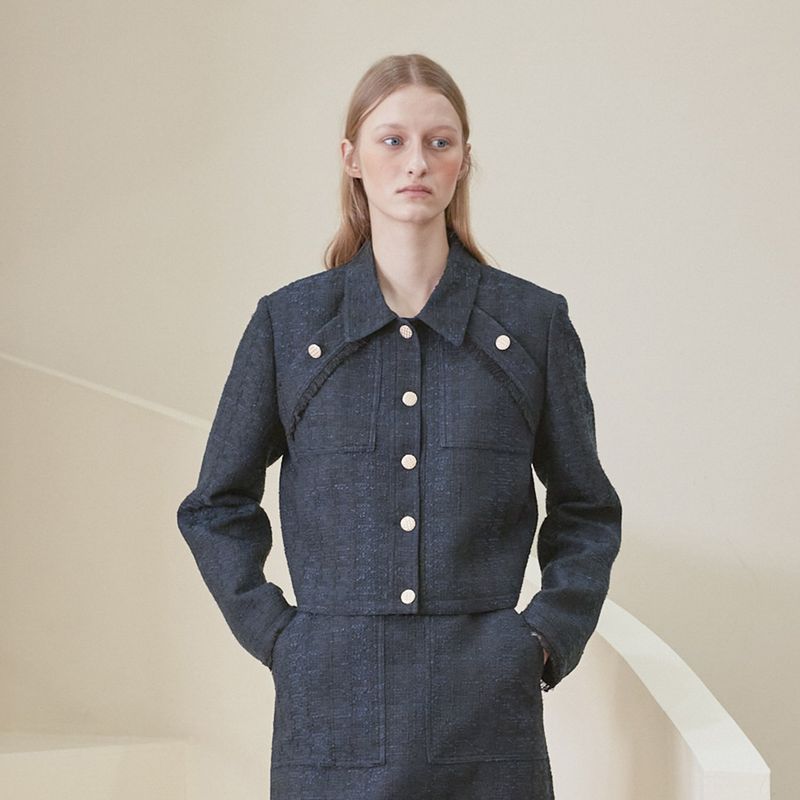 [LINE] Tweed Line Jacket (Navy)
