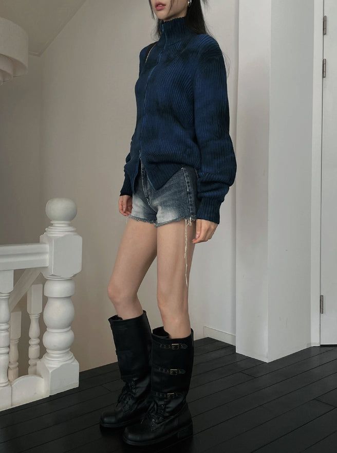 Cosy Spray Two-Way Knit Zip-Up