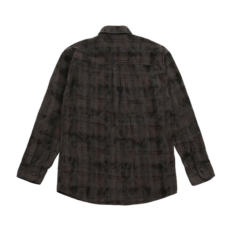 PIGMENT COATED CHECK SHIRTS CHARCOAL