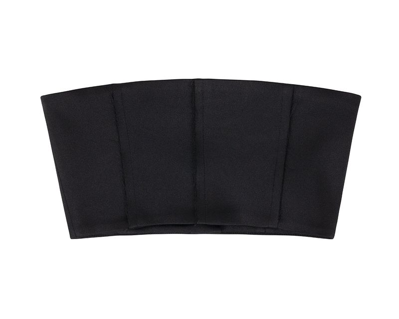 Raw Edge Button Tube Top _ Black