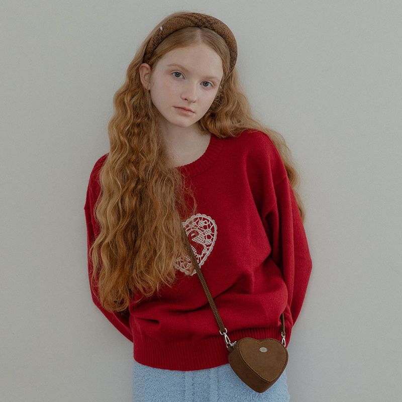 mellotory（メロートリー）の「HEART SUEDE MINI BAG (BROWN)（Bags）」
