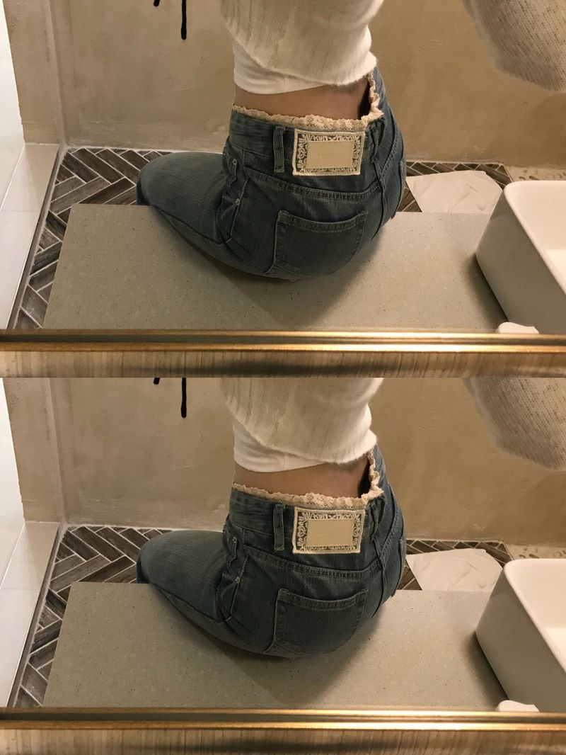 Pomel Lace Trimming Semi Bootcut Pants