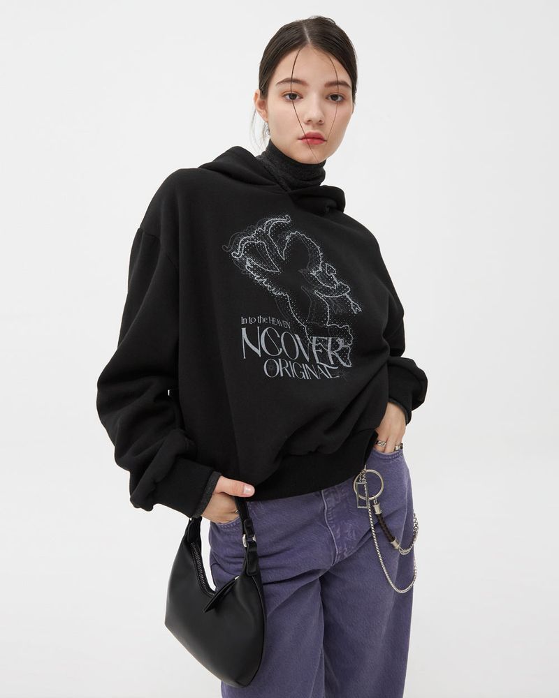 CUPIDO LINE HOODIE-BLACK
