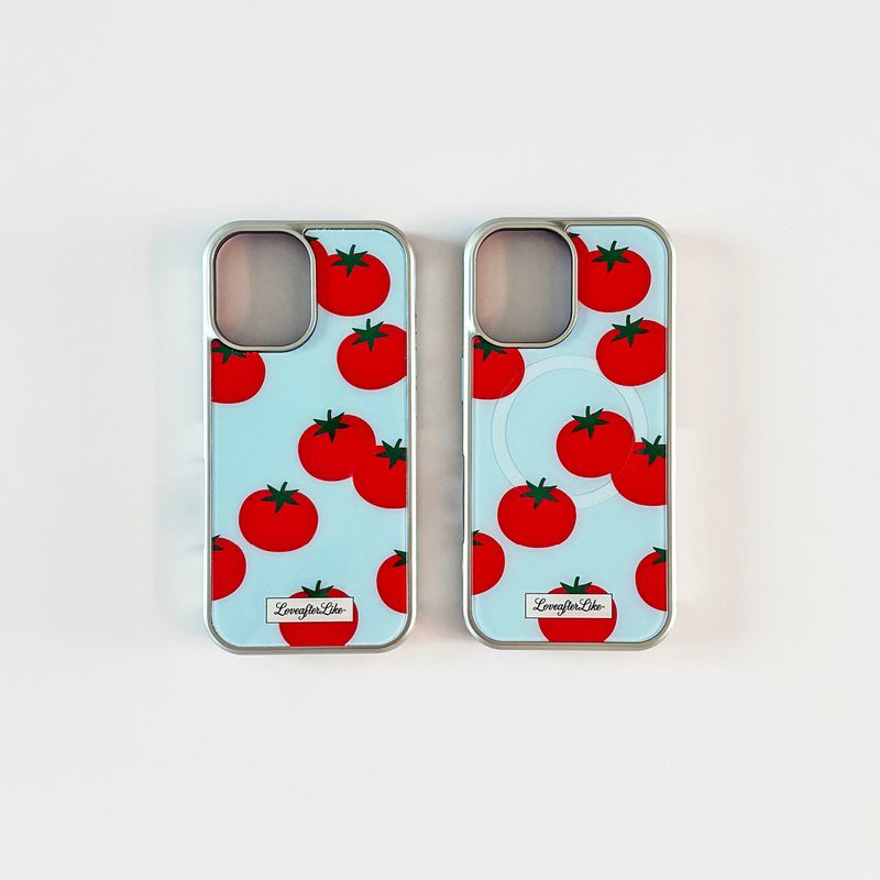 [MADE]little tomato Standard Glass phonecase WHITE, BLUE