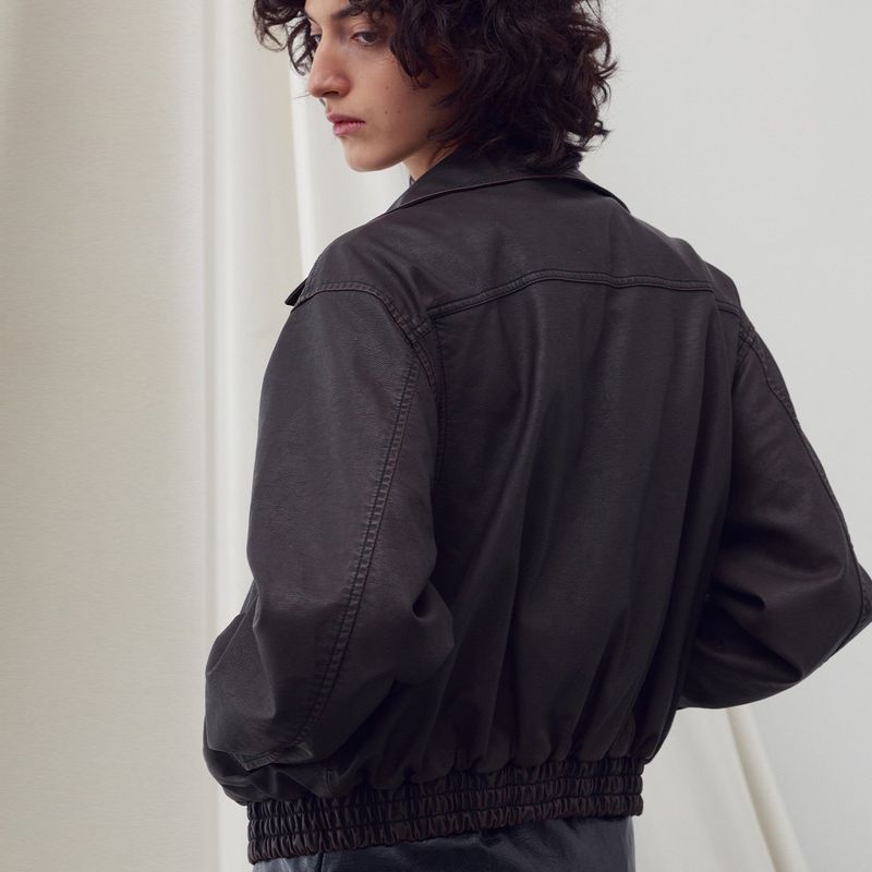 VEGAN LEATHER BOMBER JACKET