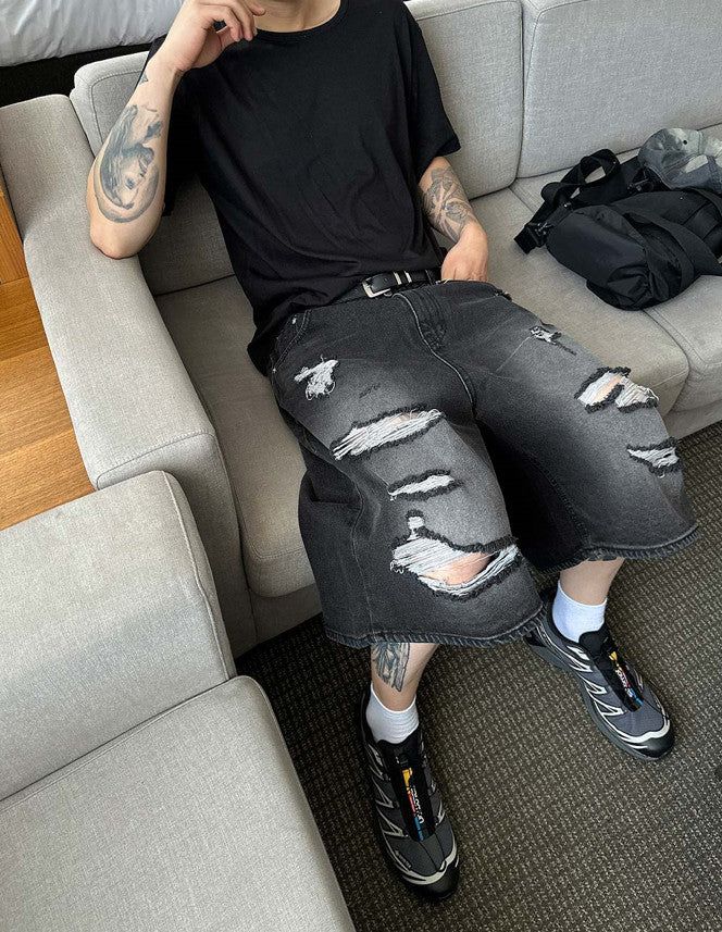 No.0250 damage 7 denim SHORTS
