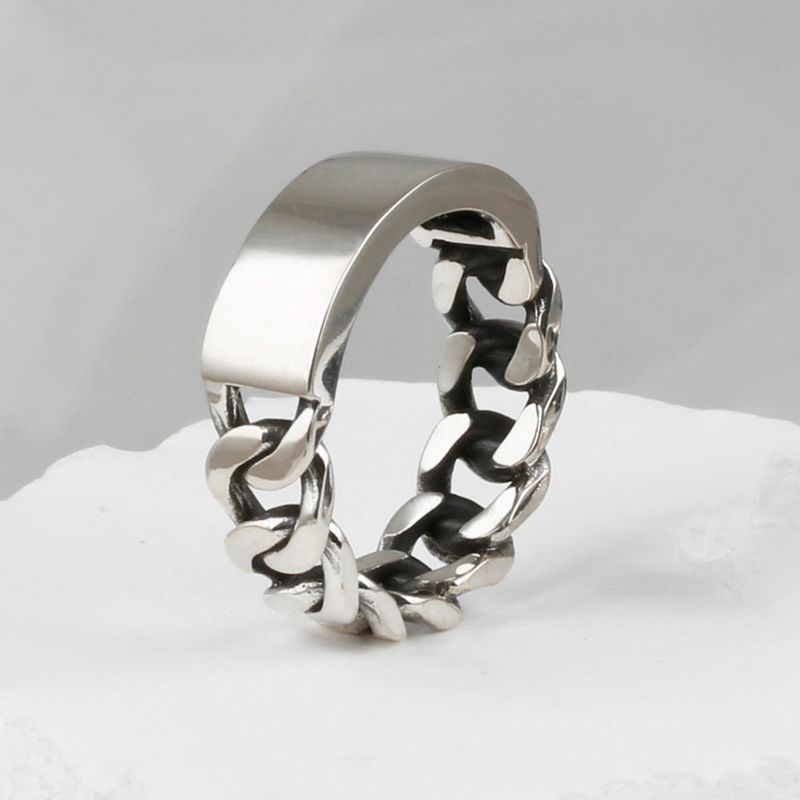 SVR-619 ACE Chan Enhypen Garden AB6IX Jeon Woong Wearing Silver Sliver 925 Minja Plain Chain Silver Ring 7mm