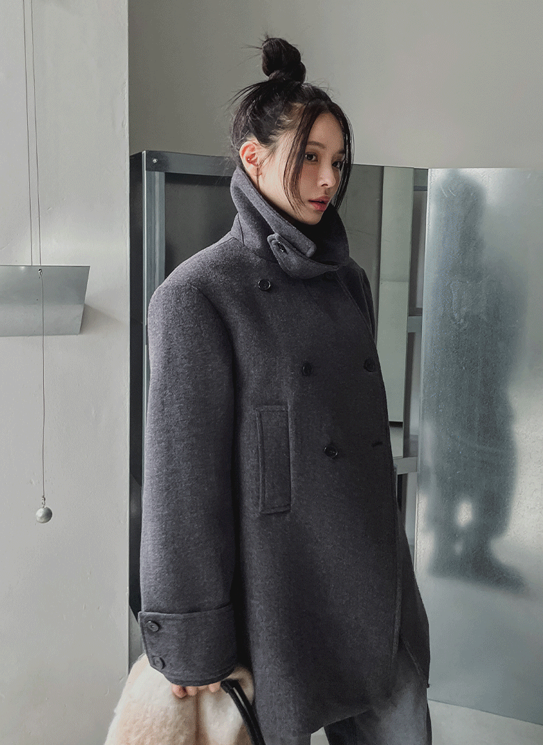 ULAN（ユレン）の「ココダブル斜めハーフコート（Jackets/Outerwear）」