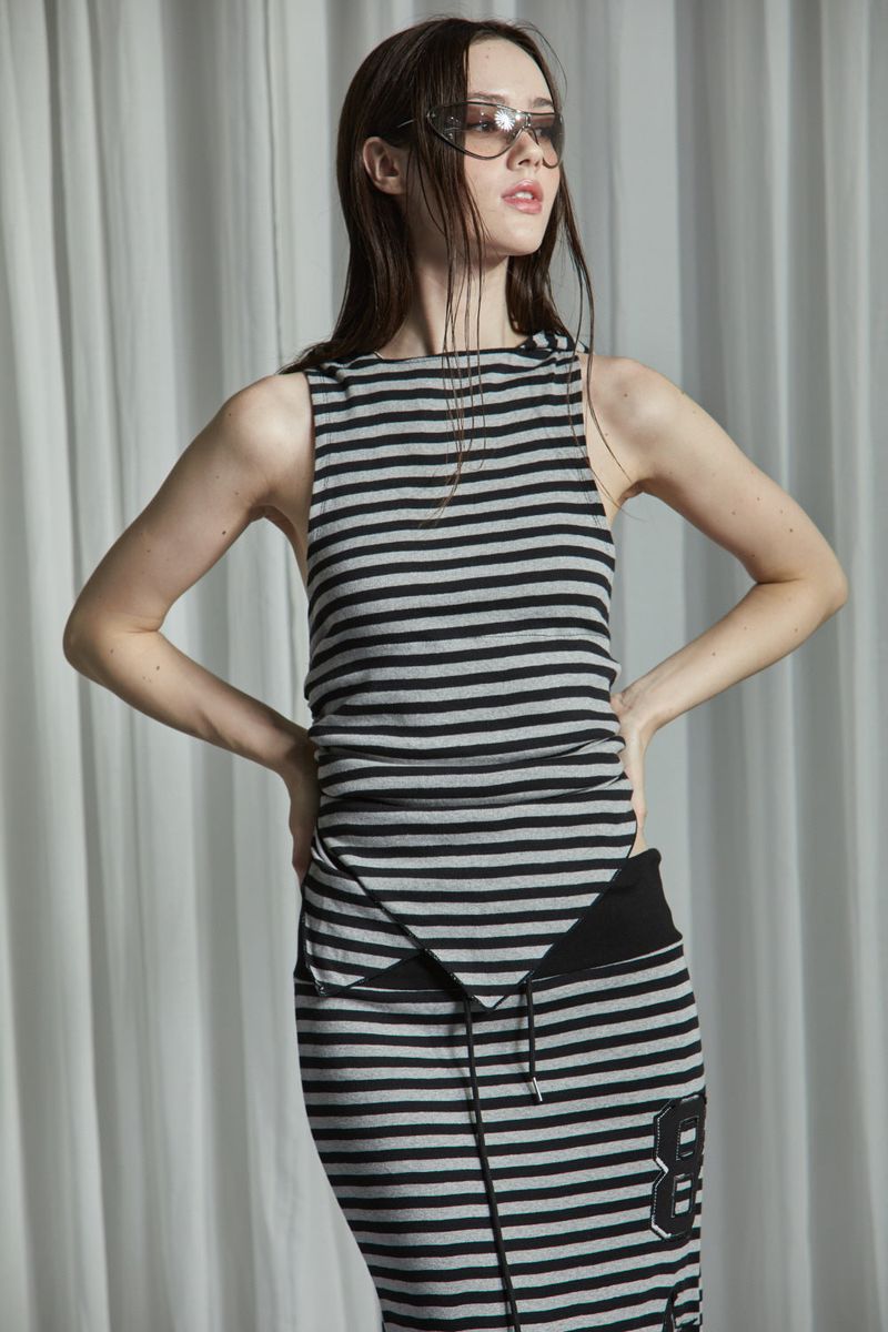 STRIPE LONG SKIRT