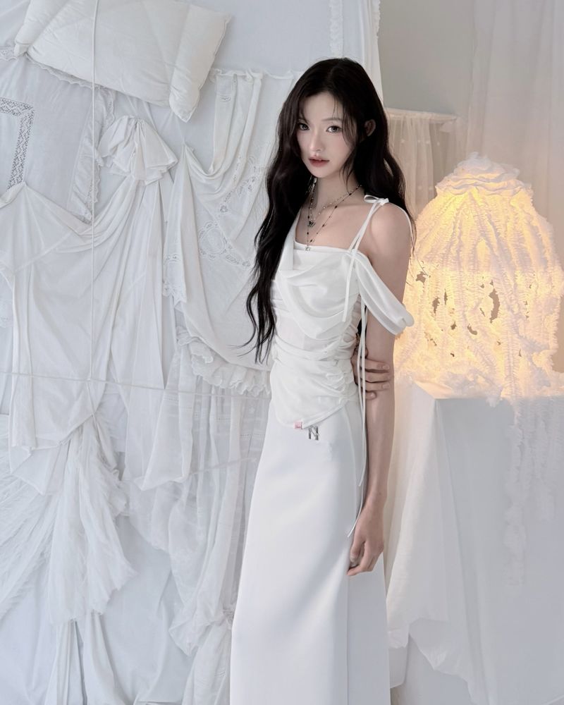 Glow Chiffon Shirred Sleeveless Blouse