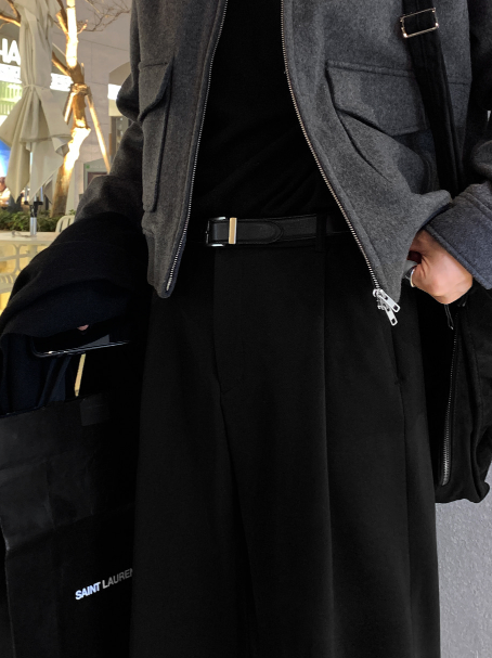 Ever Soft Wool Side Banding Wide Slacks