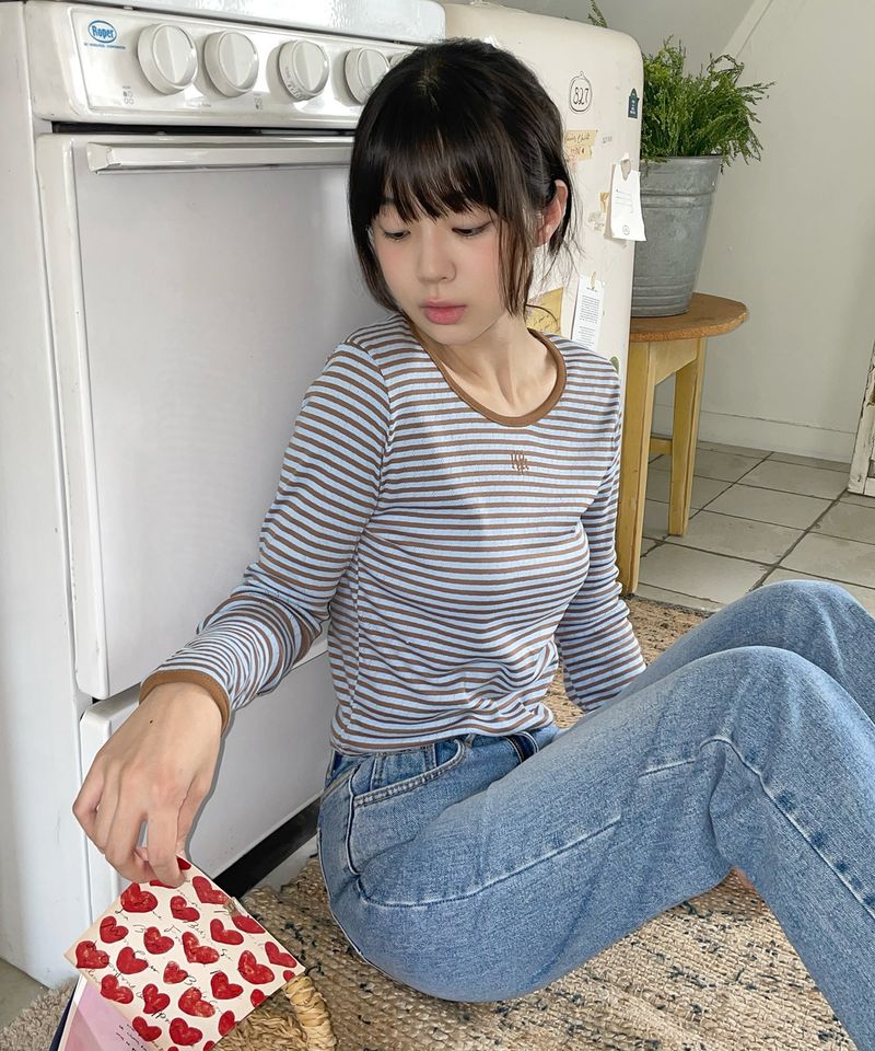 LOGO STITCH STRIPE T-SHIRT