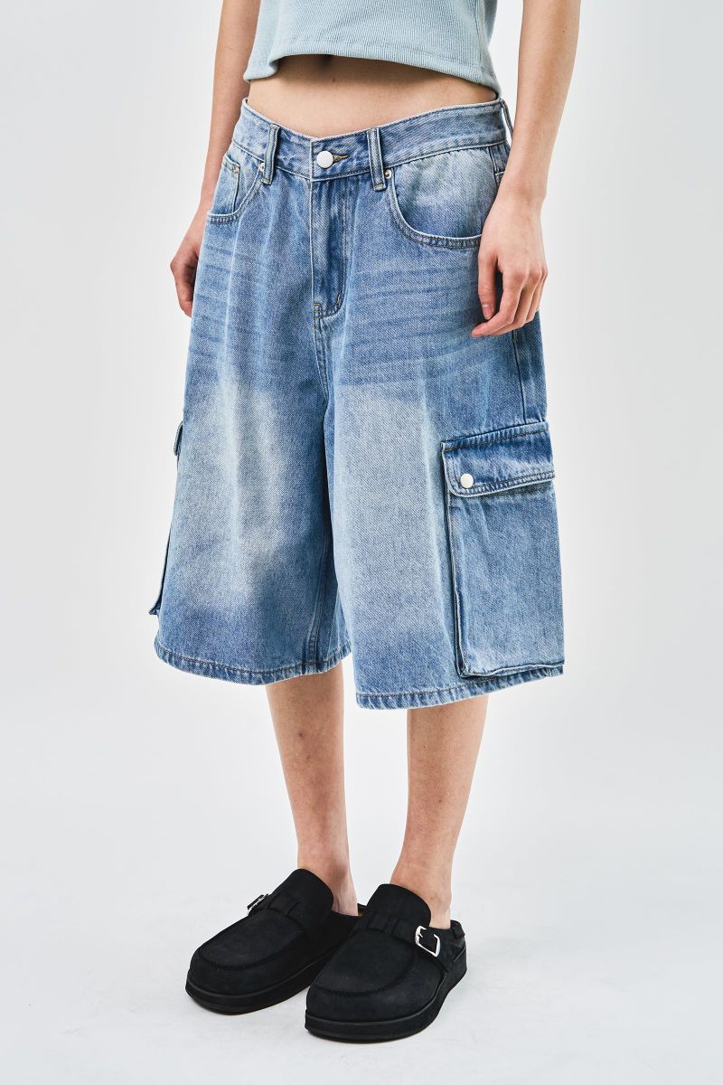 Baek Denim Cargo Bermuda (2color)