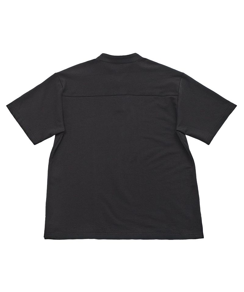 S-C OPEN HENLEY-NECK 1/2 TEE (Black)