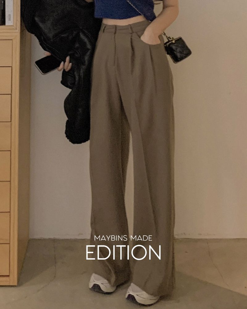 【MADE】Two-pin tuck wide slacks