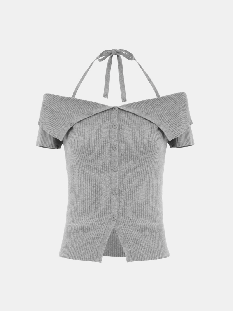 Roven Off-Shoulder Rib Knit Top