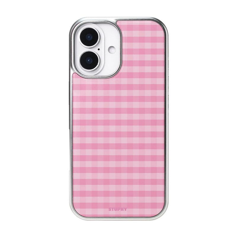 StuPhy（スタフィー）の「 ピンクチェックケース (bumper)（スマホグッズ/小物）」
