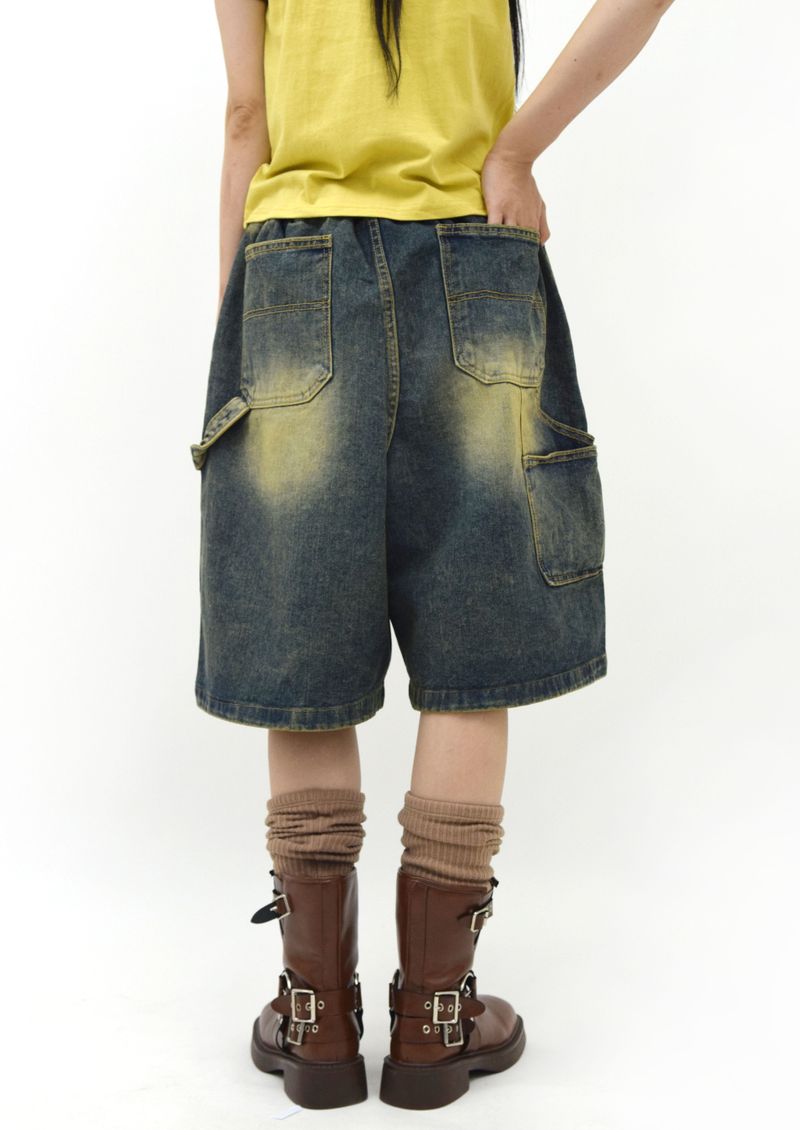 Dirty Wash Bermuda Denim pants