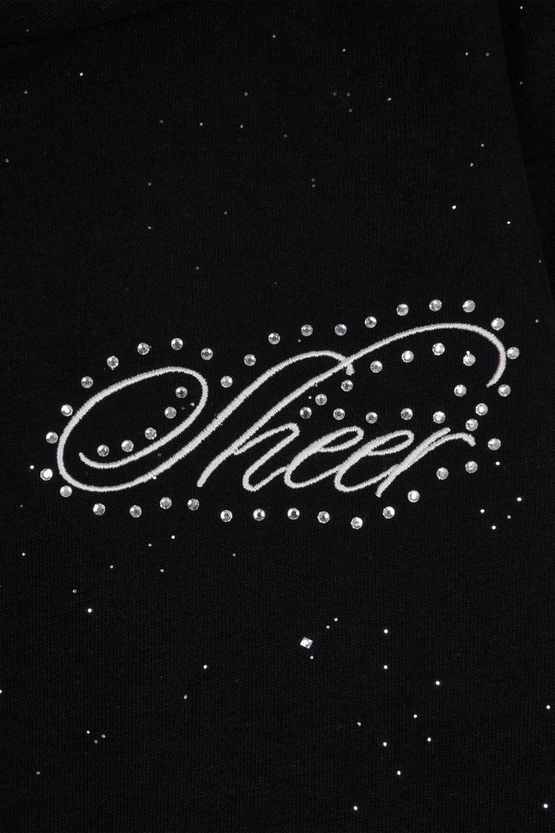Twinkle Dust Hooded Zip-up, Black