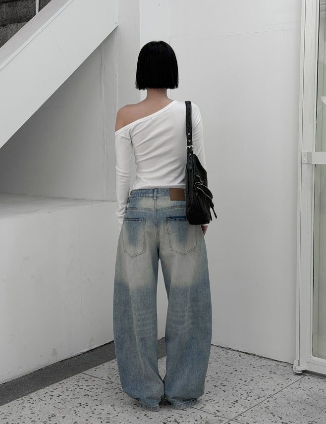 Nant Curved Cut Washed Denim