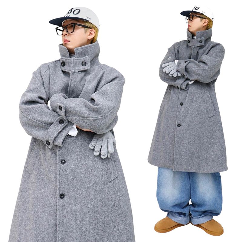 Oversized Wool Balmacaan Coat