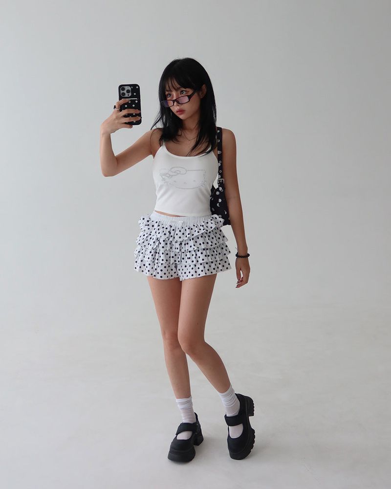 Dot dot cancan frill shorts