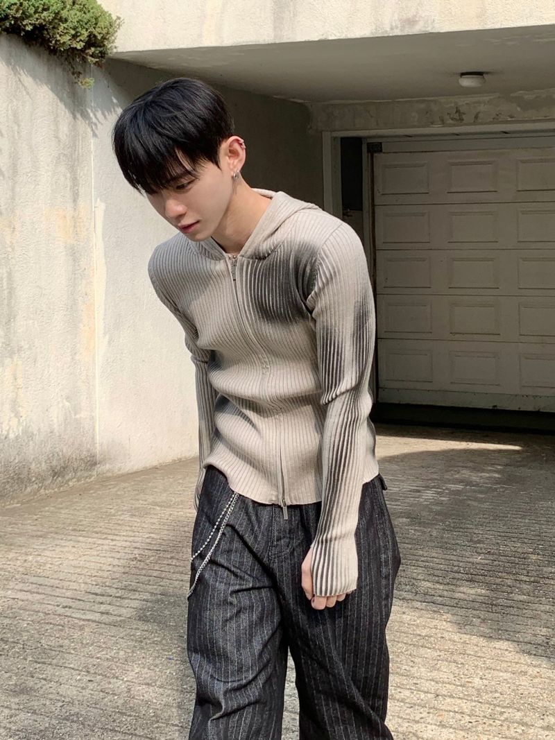 Kennen Spray Hooded Knit Zip-Up 2C