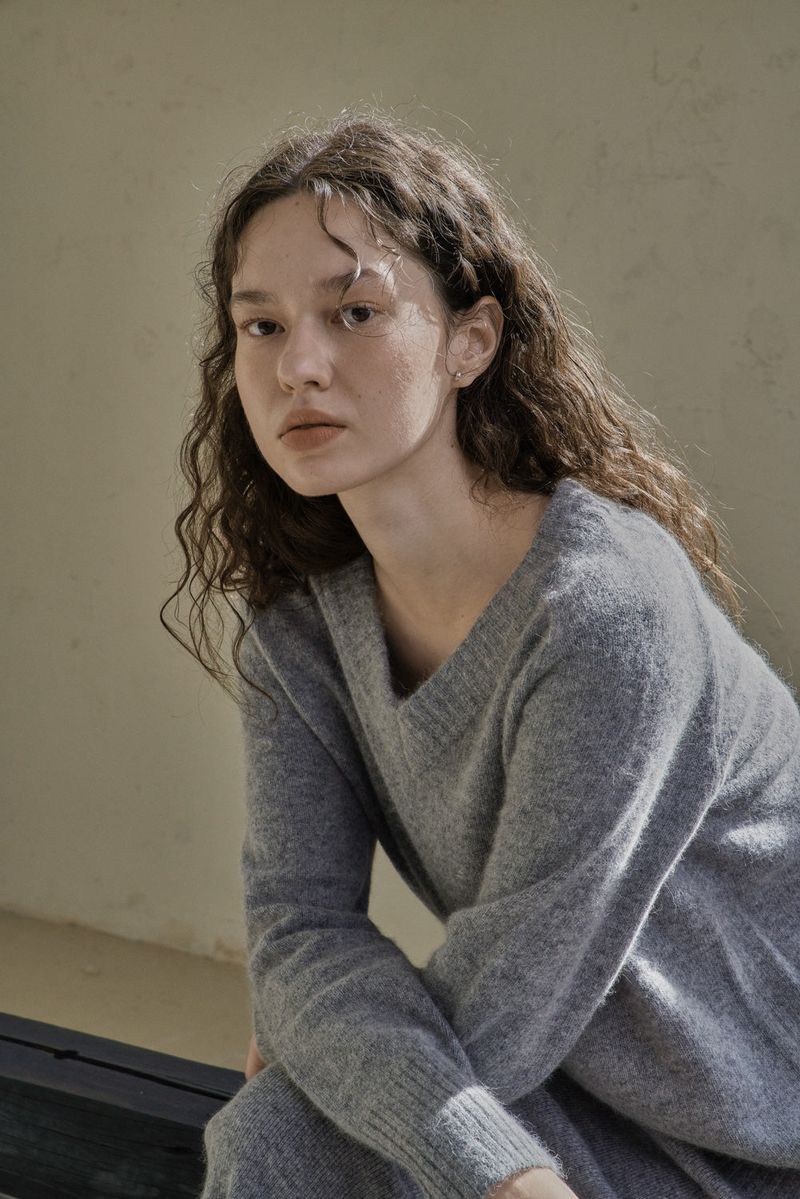 WOOL V-KNIT_GRAY