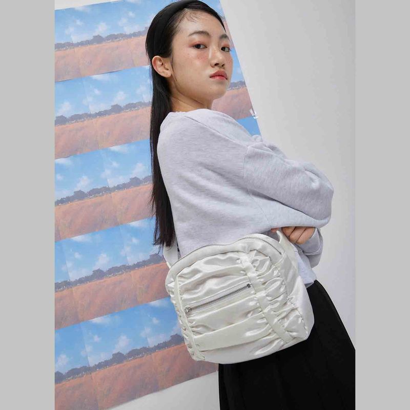 Luna shirring cross baga (ivory)