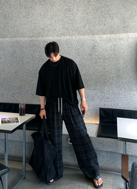 LOOKPLE（ルックプル）の「Kuiper Turkic Check Pattern Wide Fit Pants（Pants）」