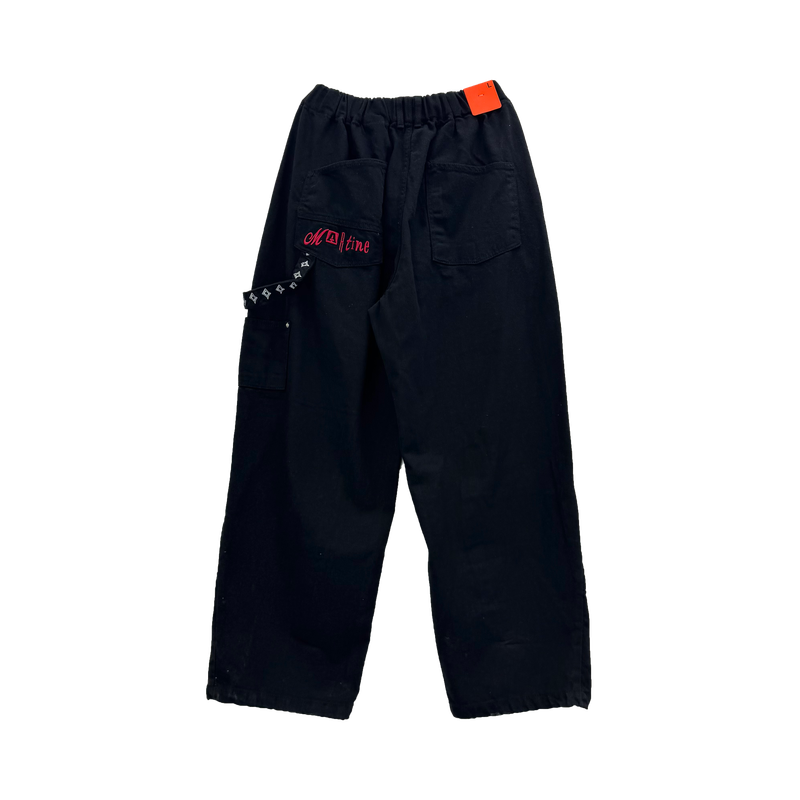 martin embroidered double-knee pants