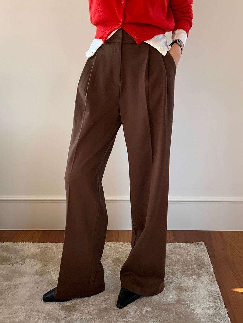 [MADE] [Wool Napping] Winter Warm Pintuck Wide Slacks