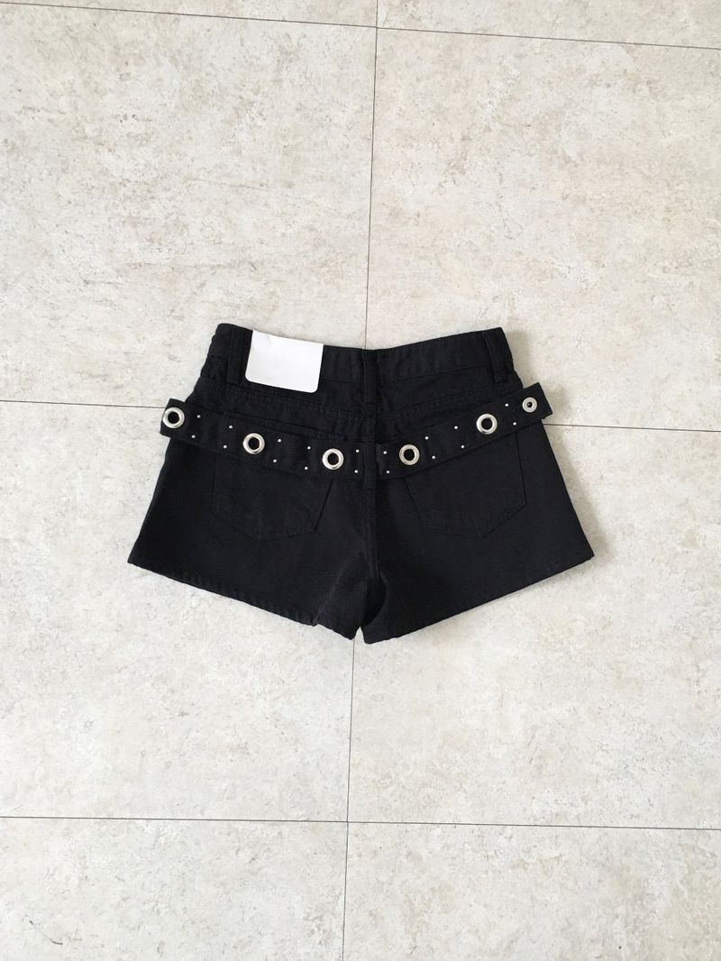 Eyelet cotton shorts