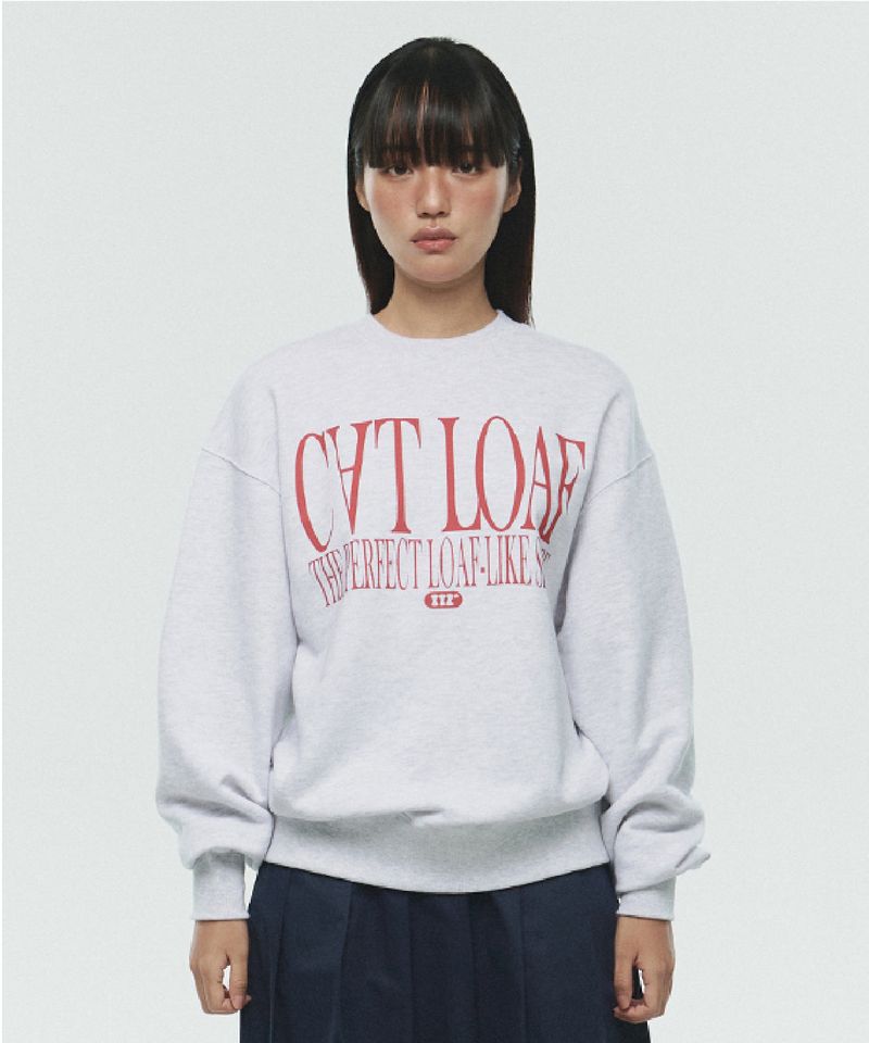 CAT LOAF SWEATSHIRT - LIGHT GRAY