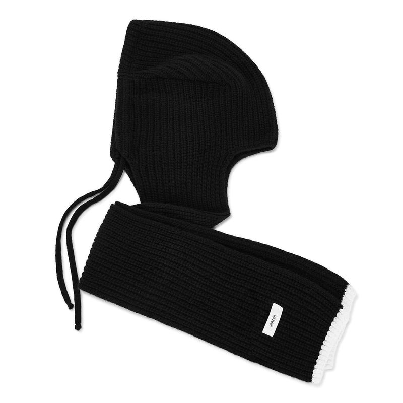 VARZAR Logo Label Hood Muffler / Black