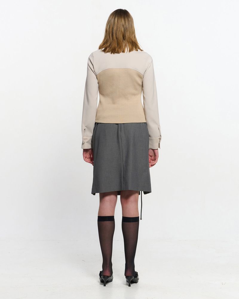 Ribbed Slim Zip-up _ IVORY