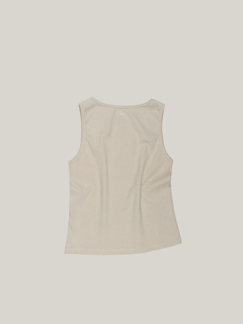 COTTON RIB TANK [ BEIGE ]