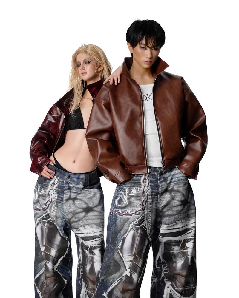 DTG PRINTED DENIM PANTS