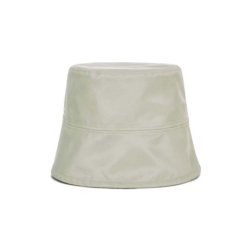 Stud Drop Over Fit Poly Bucket Hat Beige