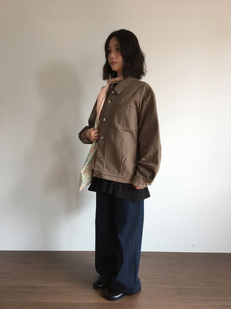 Wood trucker collar jacket (2color)
