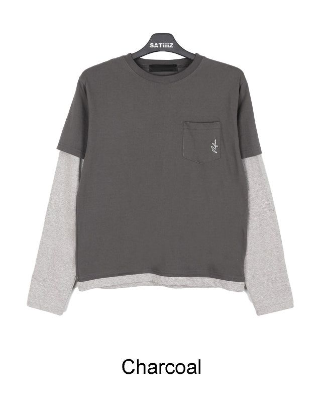 The N Embroidered Pocket Layered Tee