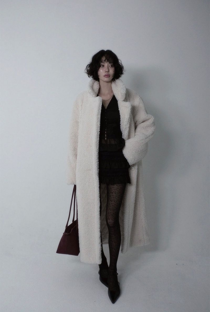 PALEJADE（ペールジェイド）の「Maxi Fleece Padded Coat - Maltese Ivory（Jackets/Outerwear）」