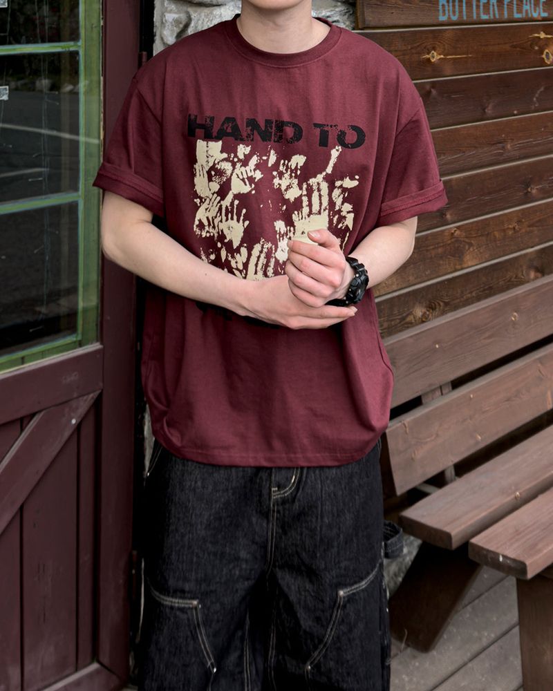 Touch Graphic Oversized Half T-Shirt