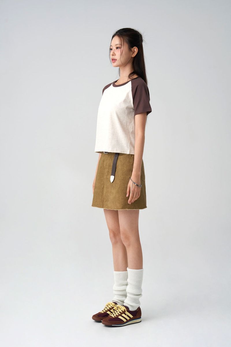 (W) grunge washed skirt pants