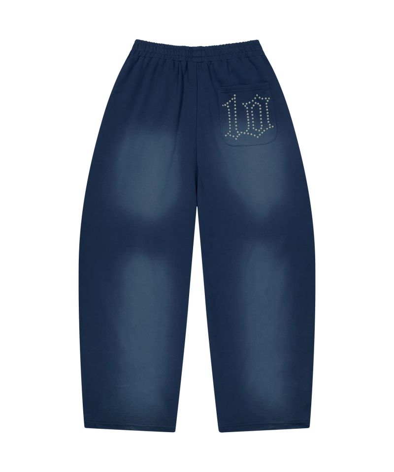 WASHED 10TH THIRD LOGO BALLOON SWEAT PANTS_BLUE