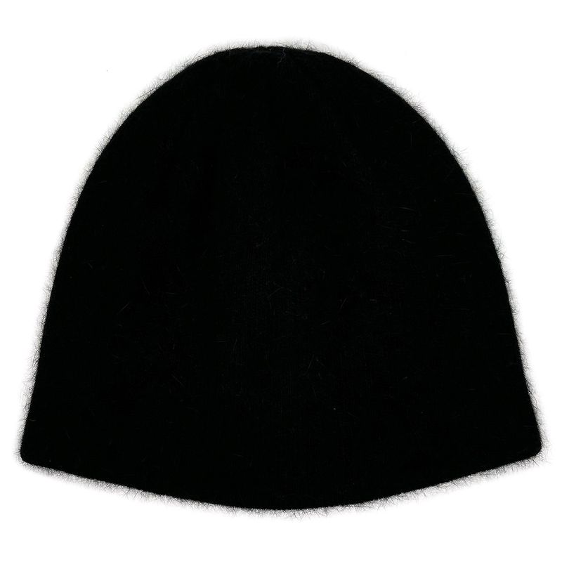 Drop Bead Angora Short Beanie [Black]