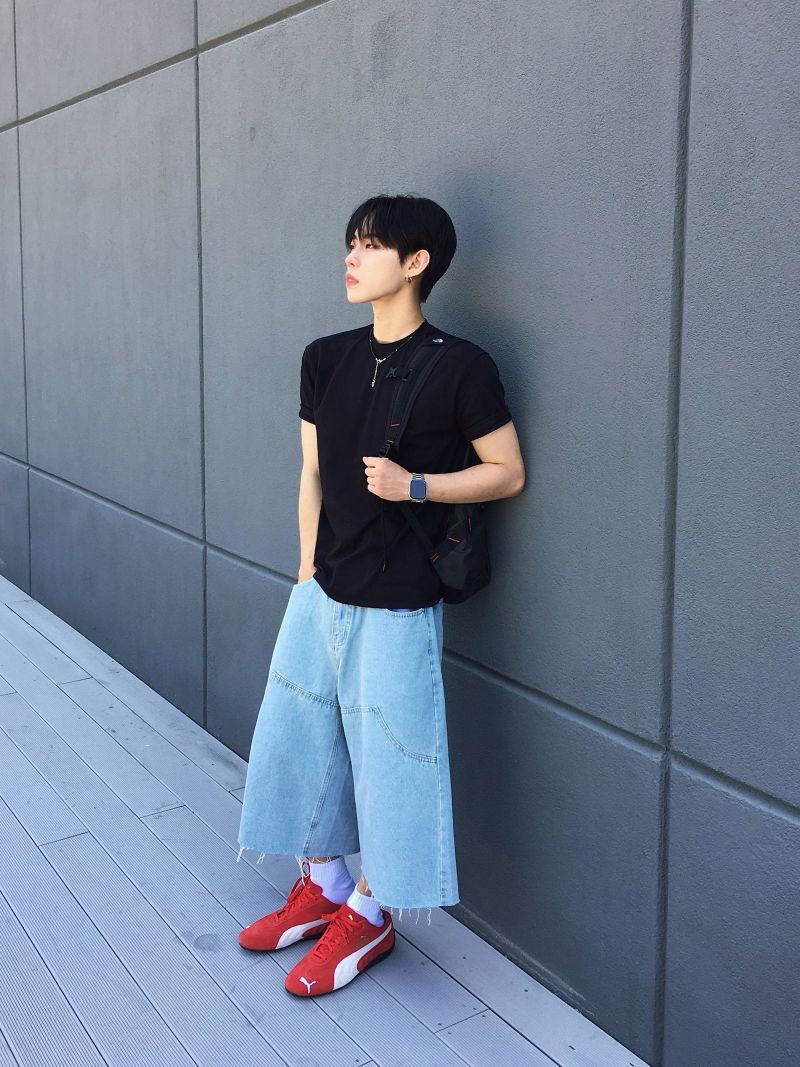 Foil Carpenter Bermuda Denim Pants 2C