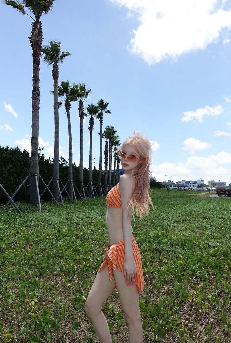 Tangerine Cover-Up Bikini (3piece)